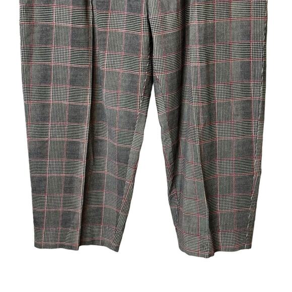 Talbots Size 16 Petite Black White Red Plaid Corduroy Pants Trousers - Picture 3 of 8